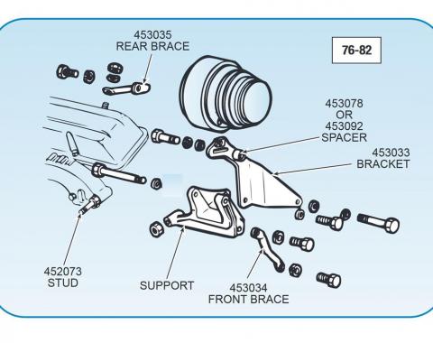 64-81 Air Conditioning Bracket Stud - to Exhaust Manifold 327 / 350