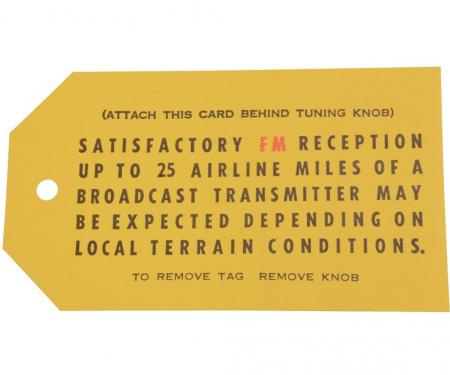 67-69 Radio Antenna Card - Fm