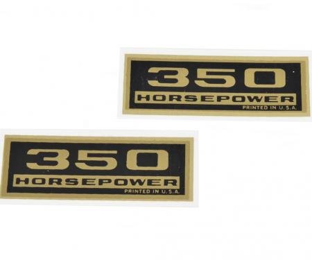 1965-1966 Valve Cover Decals - 327 / 350 Horsepower