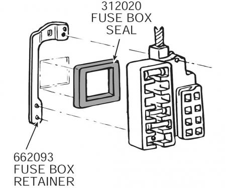 63-67 Fuse Box Mounting Plate with Rivets