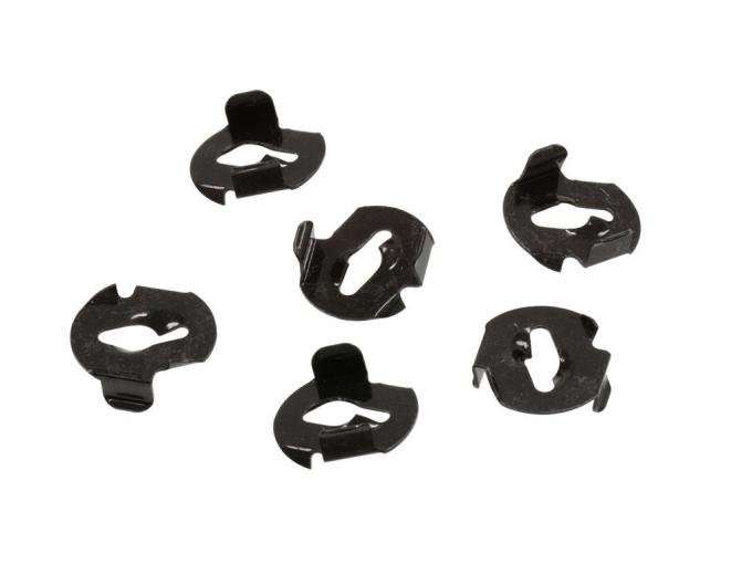 58-62 Heater Clock Console / 58 Trunk Strip Winged Speednut Set - Flat - 6 Piece