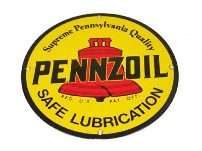 Pennzoil 12" Diameter Porcelain Sign