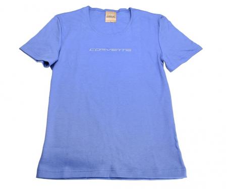 T-Shirt Womens Platinum Sparkle Periwinkle Blue Essential