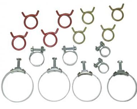 61-67 Hose Clamp Set - 327 Except Air Conditioning - Correct Wittek - 16 Pieces