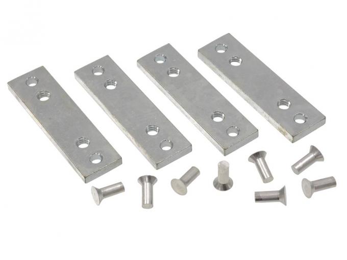 56-62 Trunk / Decklid Tower To Body Nut Plate With Rivets (set Of 4)