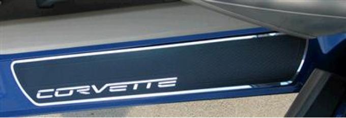 05-13 Door Sill Plates - Corvette Black And Aluminum