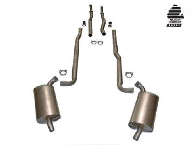 66-67 Exhaust System - Complete Aluminized 327 - With 4 Speed