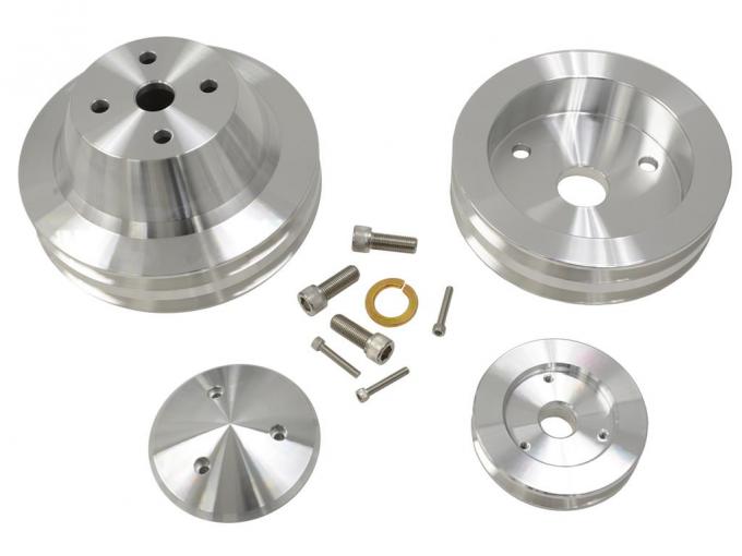 71-82 March 350 Engine Pulley System - Polished Finish Water Pump & Alternator