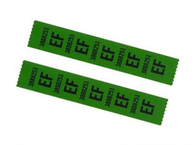 66-67 Front Coil Spring Labels / Decals - EF 427 With Air