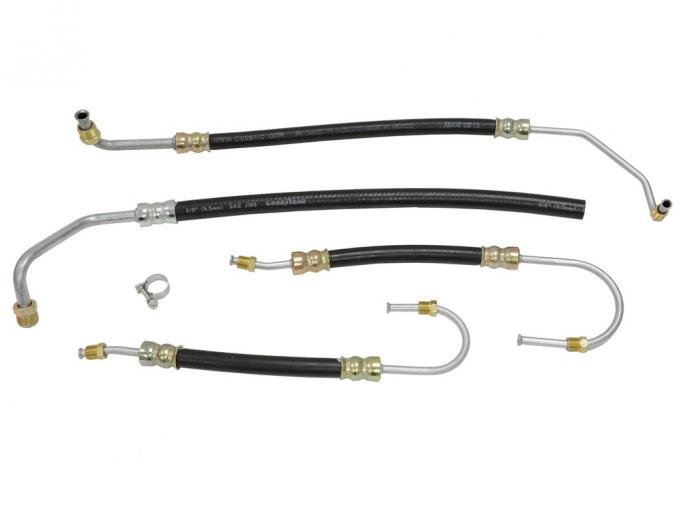 65-74 Power Steering Hose Set - 427 / 454 With Clamp - Set Of 4