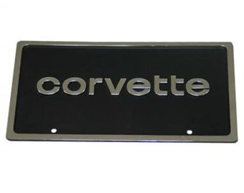 License Plate - 80's Style Lettering With Chrome Border