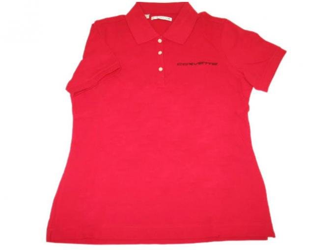 Polo Womens Cutter & Buck Pique Red Corvette Script