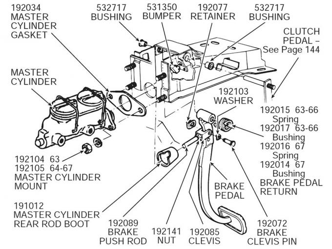 63-76 Master Cylinder To Firewall Foam Gasket - Except Power Brakes