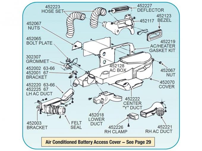 63-67 Air Conditioning Duct Clamp - Right Hand