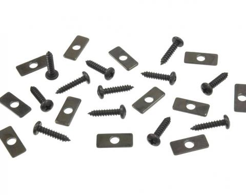 68-75 Hardtop Weatherstrip Fastener Kit - 12 Retainers With Screws