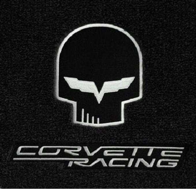 2005-2007E C6 Floor Mats W/Silver C6 Jake & Corvette Racing Logo - Lloyd Design