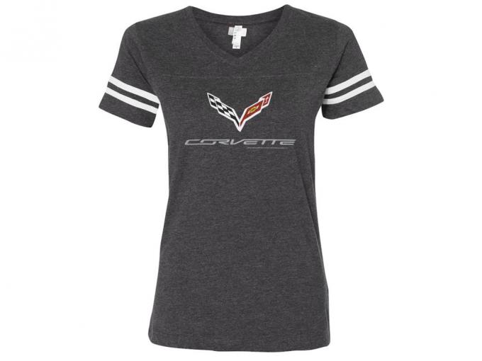 T-Shirt C7 Logo Ladies Smoke Striped Sleeve