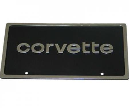 License Plate - 80's Style Lettering With Chrome Border