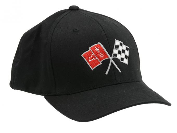 63-66 Hat - Black Flex Fit With C2 Emblem ( S / M ) Fits 6-3/4" To 7-1/4"