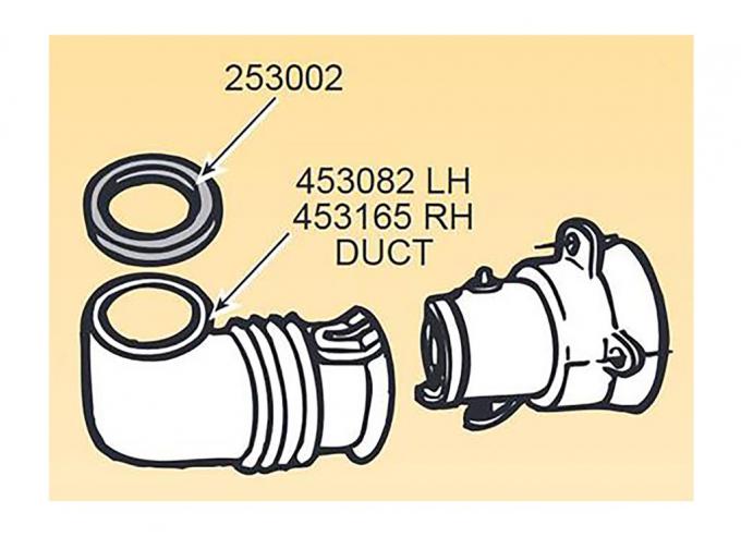 68-77 Underdash Air Vent / Air Conditioning Side Outlet Duct to Plenum Seals