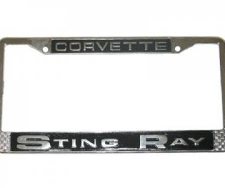 Corvette Sting Ray Chrome License Plate Frame / Bezel