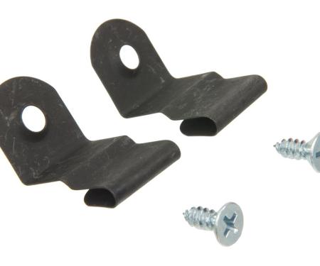 Redline Restomotive® 1968-1977 Chevrolet Corvette Door Panel Mounting Metal Clips with Screws, Set of 2