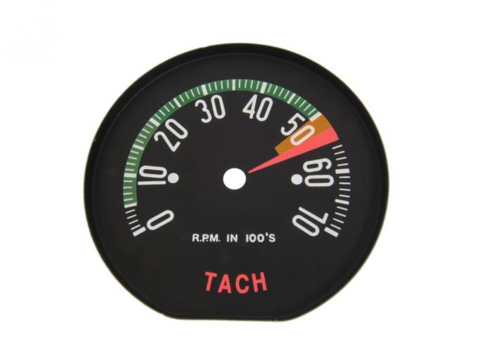 60 5500 Red Tach / Tachometer Face - 1960 Early White Numbers
