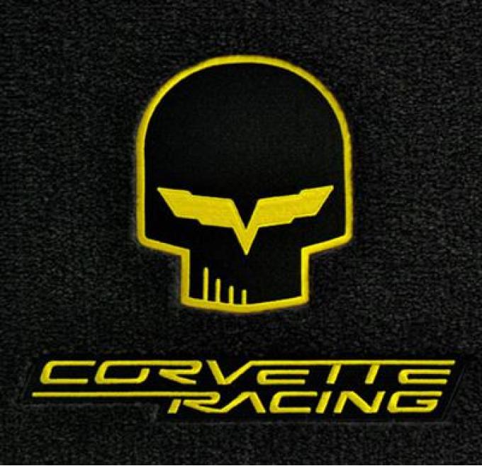 2005-2007E C6 Floor Mats Yellow C6 Jake And Corvette Racing Logo Lloyd Design