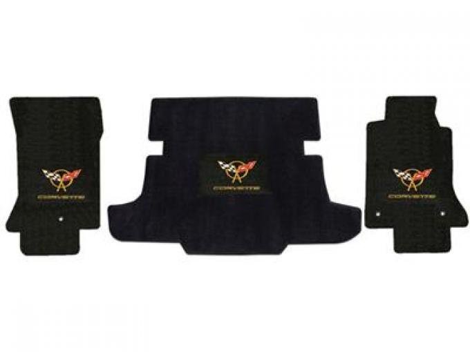 1997-2004 Floor And Cargo Mats Set Coupe Gold C5 And Script Lloyd Design