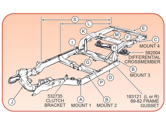 69-82 Frame Gusset - Crossmember To Kickup Left