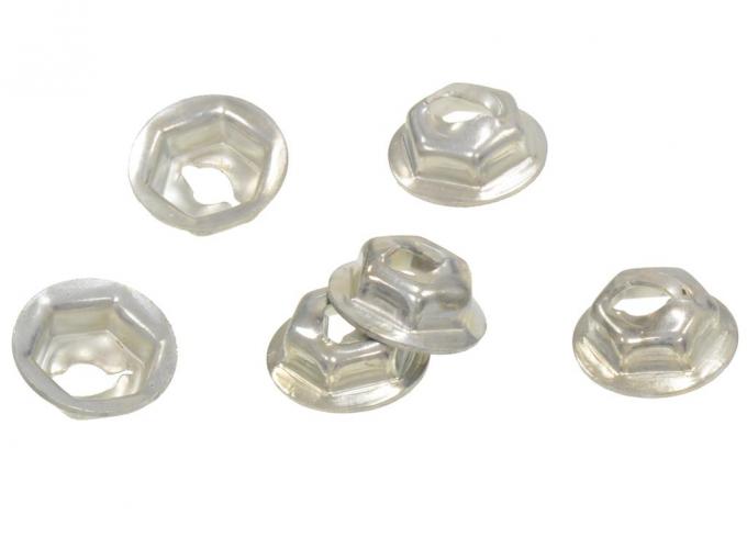 Redline Restomotive® 1963-1967 Chevrolet Corvette 6 Piece Windshield Moulding Retainer Nut for Soft Top / Convertible Top
