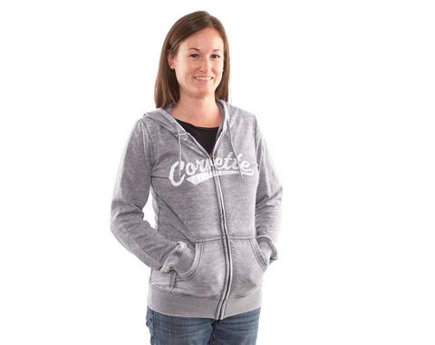 Gray Juniors Burnout Corvette Lettering Hoodie