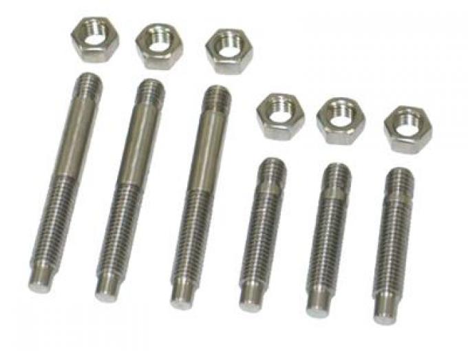 59-81 Exhaust Manifold Studs - Stainless Steel With Nuts Set 12 Pieces