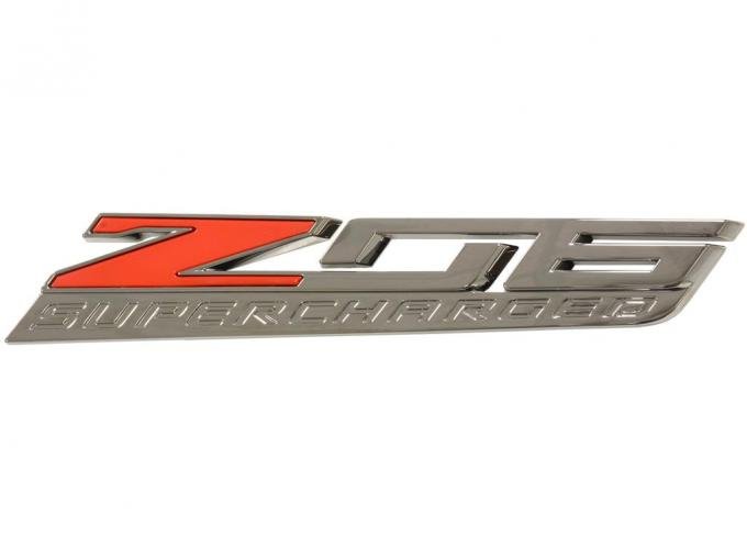 15-19 Side Fender Emblem - Z06 Supercharged - Factory Black Chrome - Right