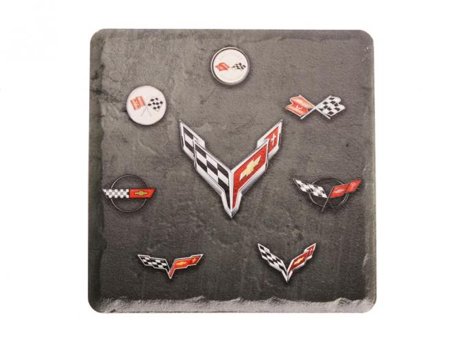 Dark Stone 8 Generations Emblems Stone Tile Coaster