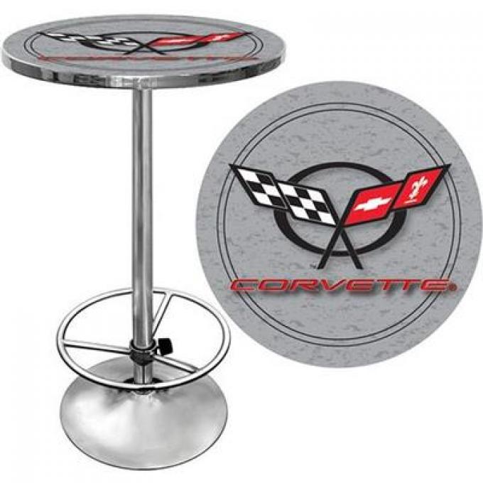 28" Silver Pub Table With C5 Logo