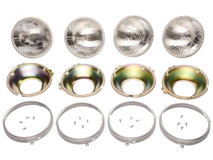 63-67 T3 Headlight Bulb and Mounting Set - Correct Reproduction
