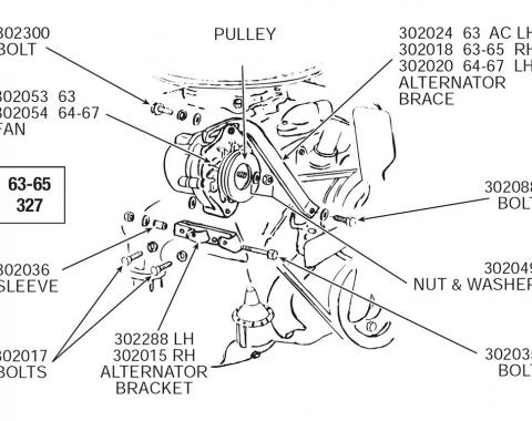 58-65 Alternator Support Bracket - Right