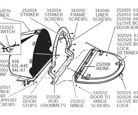 63 Glove Box Door Reinforcement