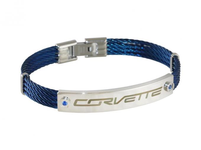 C7 Sign Ladies Blue Cable Bracelet 7.25"