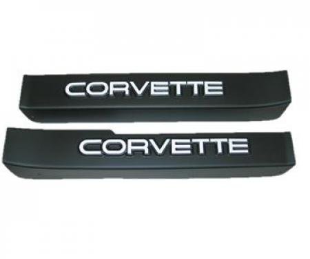 84-87 Door Sill Protection Covers - Black With White Logo