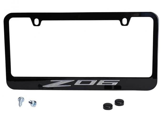 2023 License Plate Frame / Bezel - C8 Z06 Logo - Black