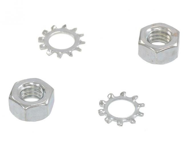 63-67 Windshield Washer Nozzle Mount Nut - With Washer Stainless Steel 4 Piece S