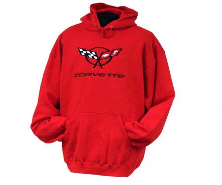Hoodie/Hooded Sweatshirt With C5 Logo Red