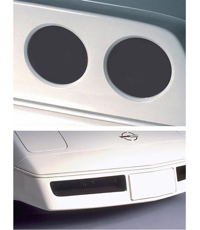 84-90 Blackout Tail Light Cover Kit - Front & Rear 6 Piece Set By GTS