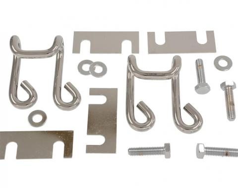 77-82 Hood Latch Strikers - Polished Stainless Steel ( Looks Chrome )