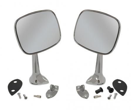 68-74 Mirror - Left & Right Chrome Outside With Mount Kit Chrome - Pair