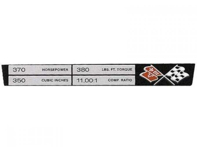 70 Console Engine Data Plate LT1 350/370 HP