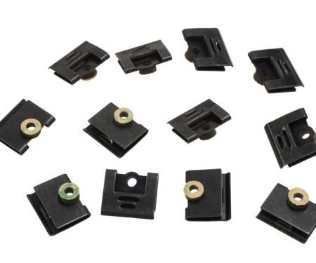 64-67 Windshield Moulding Flat Clip Set (2 Sets Required For Coupe) 12 Pieces