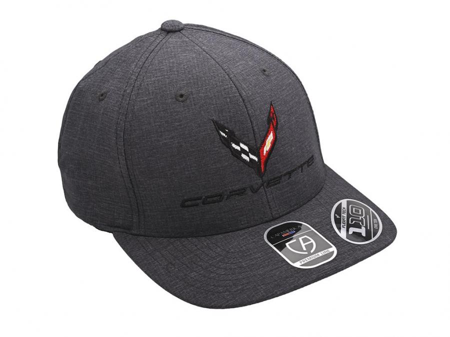 C8 Premium Dark Gray /Charcoal Heather Flex Hat | Motor City Vettes